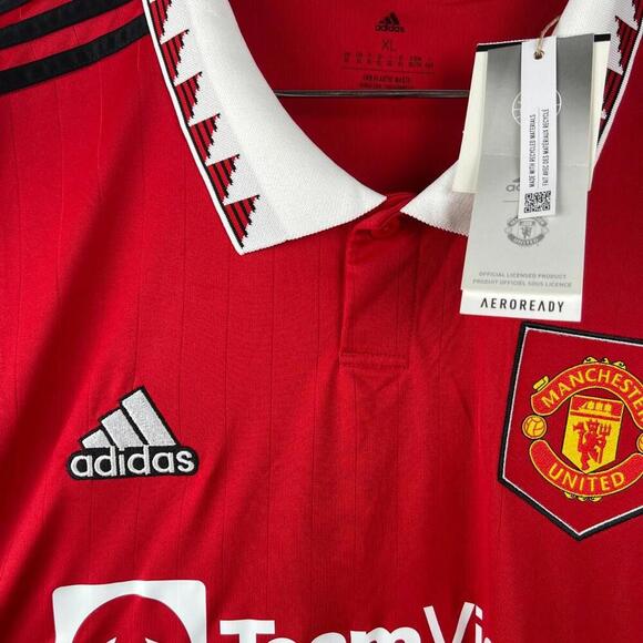 Adidas Manchester United Home Jersey 2022/23 Red XL MUFC Soccer Shirt H13881 NWT - Picture 8 of 8